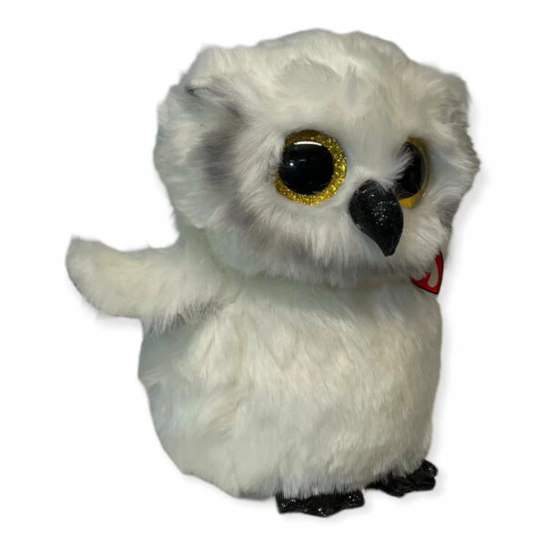 TY BEANIE BOOS - AUSTIN - Owl White Medium 23 cm